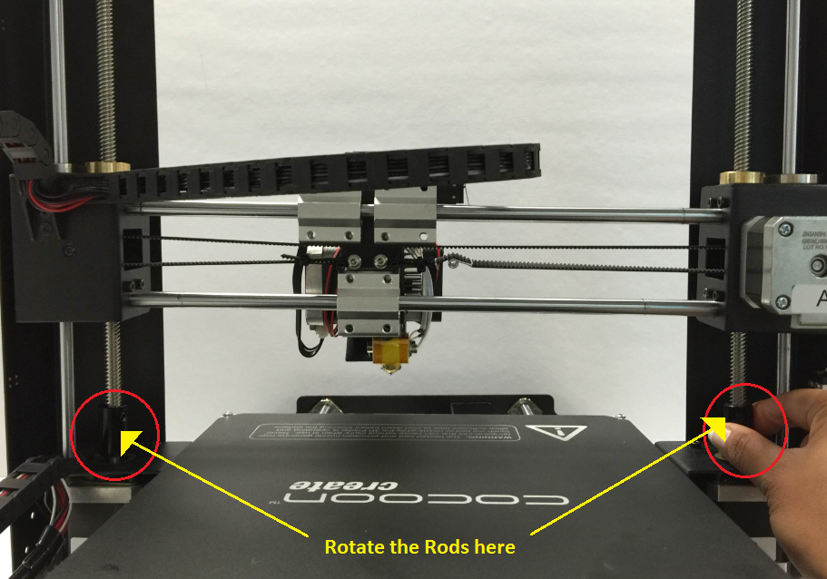 Cocoon Create 3D Printer V1 Levelling the Z Drive Motors with the